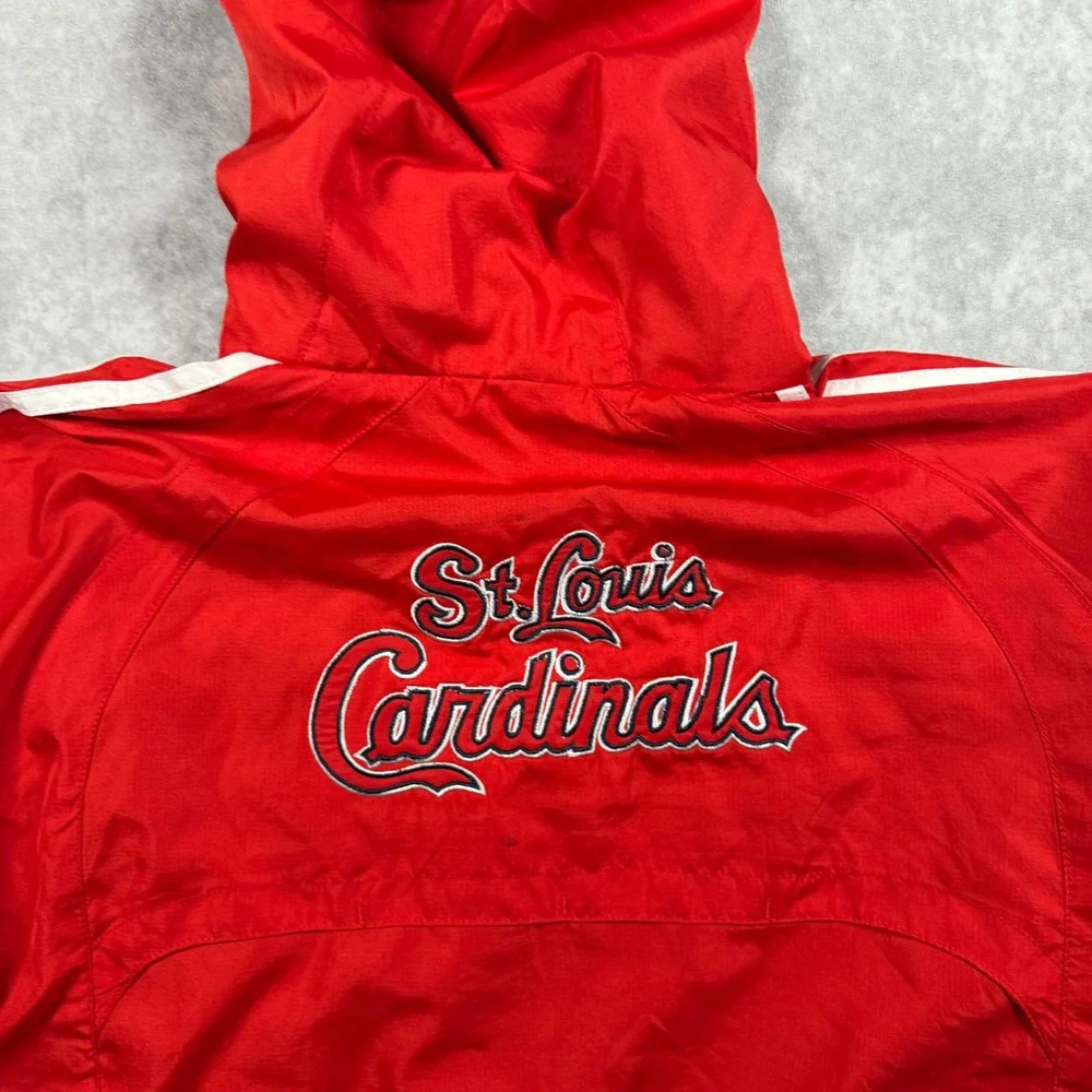 Adidas St. Louis Cardinals Kids L 14/16 Red Full Zip Hooded Windbreaker Jacket
